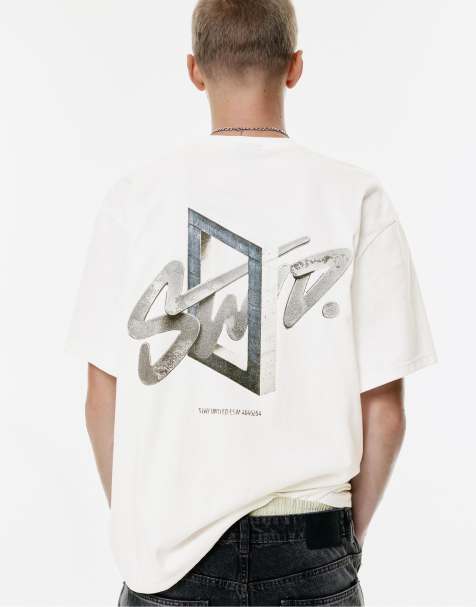 Pull&Bear Stwd cement t-shirt in white - view 1