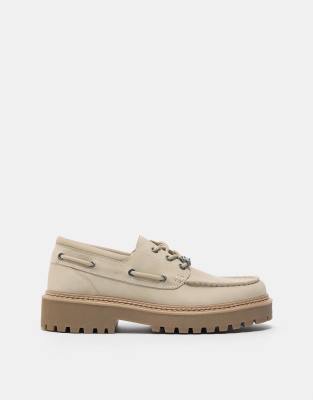 Pull & Bear - STWD - Chaussures bateau - Écru-Blanc