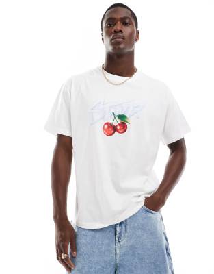 stwd cherry printed t-shirt in white