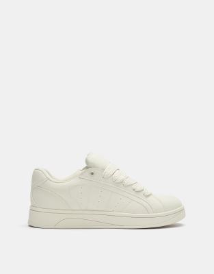 Pull&Bear Stwd chunky sole skate trainers in ecru