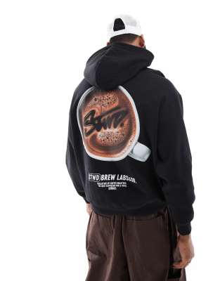 STWD coffee hoodie in black