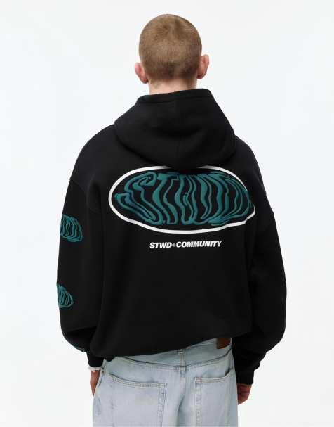 Pull&Bear – STWD Community – Svart huvtröja - view 1