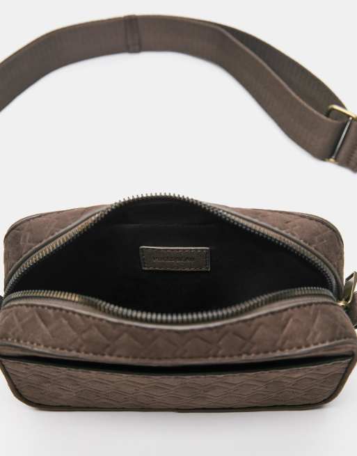 Pull&Bear - STWD - Crossbody tas met reliëf in bruin, 2 van 4