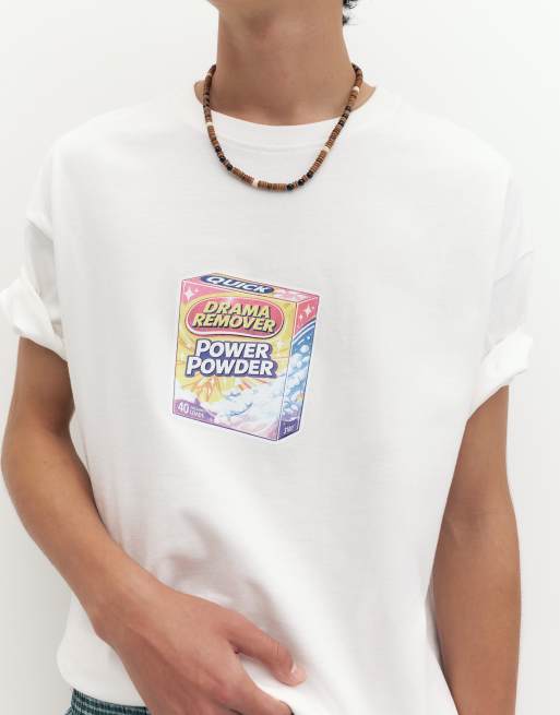 Pull&Bear Stwd detergent graphic t-shirt in white, 3 of 7