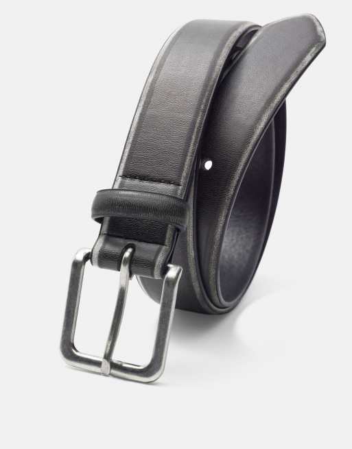 Pull&Bear Stwd distressed-effect belt in black, 4 of 4