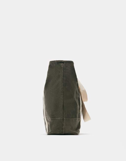 Pull&Bear - STWD - Distressed shopper in kaki, 2 van 4