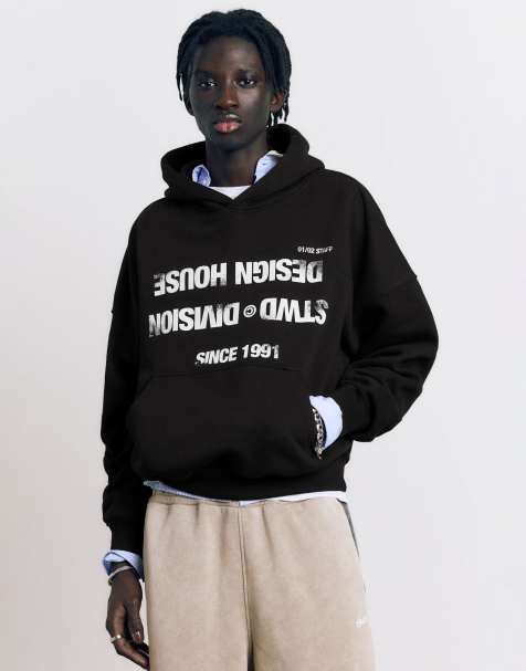 Pull&Bear – STWD Division – Svart huvtröja - view 1