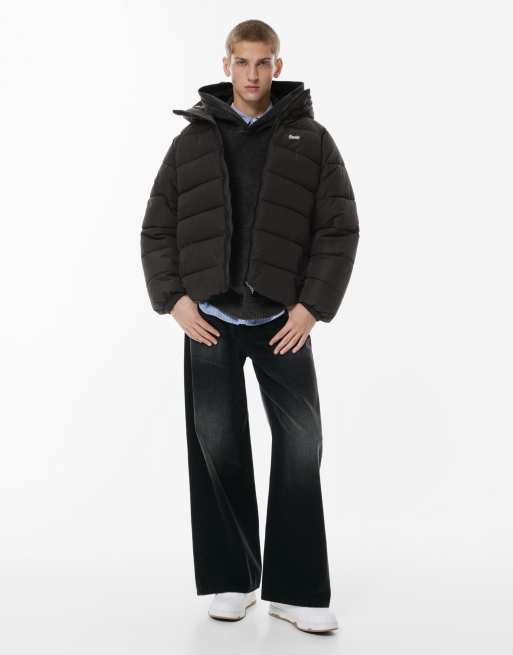 Pull&Bear - STWD - Doudoune à capuche - Noir, 4 de 4