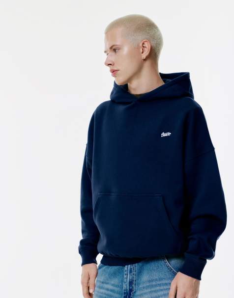 Pull&Bear - Stwd - Felpa con cappuccio blu navy - view 1