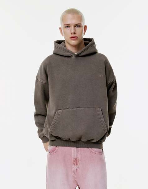 Pull&Bear - STWD - Felpa con cappuccio marrone sbiadito - view 1