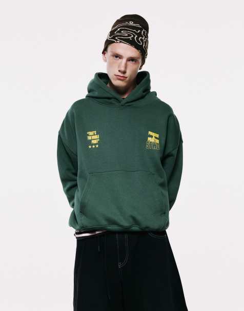 Pull&Bear Stwd felpa con cappuccio verde - view 1
