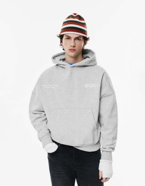 Pull&Bear - STWD - Felpa grigio mélange con cappuccio - view 1