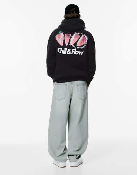 Pull&Bear - STWD - Felpa nera con cappuccio e grafica di fragole - view 1