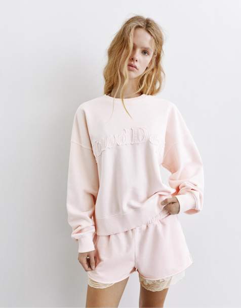 Pull&Bear - STWD - Felpa rosa pallido con scollo rotondo - view 1