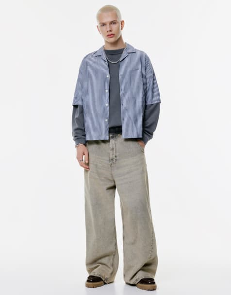 Pull&Bear - STWD - Gestreept overhemd in donkerblauw - view 1