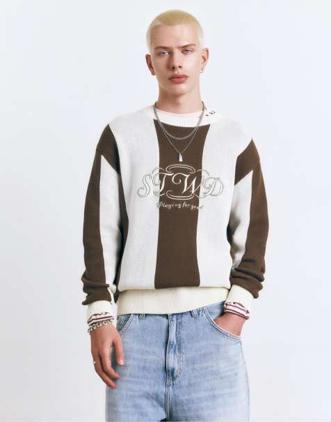Pull&Bear - STWD - Gestreepte trui in gebroken wit - view 1