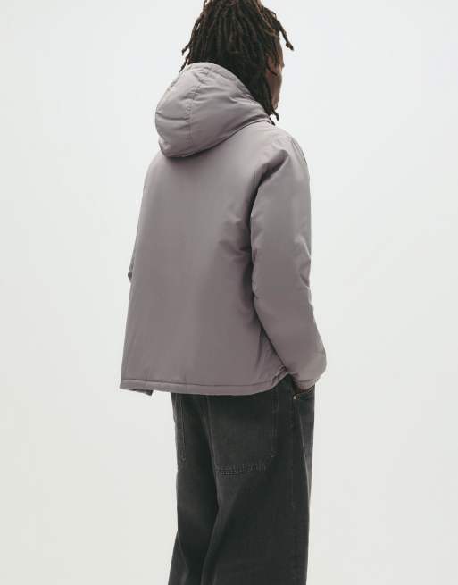 Pull&Bear STWD Giacca color grigio scuro con tasca a marsupio