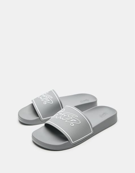 Pull&Bear – STWD – Grå, gummerade sandaler - view 1