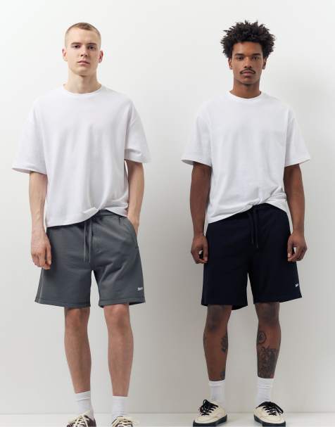 Pull&Bear – STWD – Grå, korta sweatpants i bermudastil, 2-pack - view 1