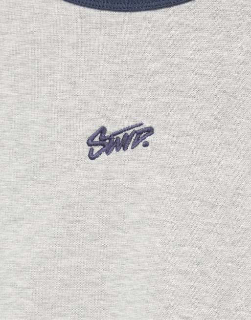 Pull&Bear Stwd Grafik-T-Shirt in Graumeliert, 7 von 7