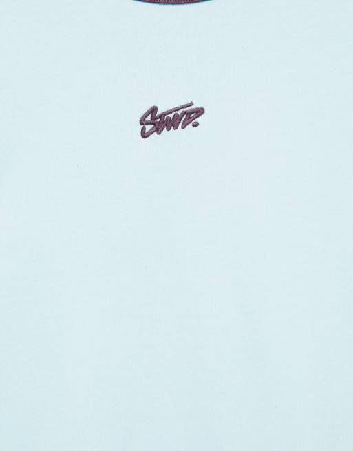 Pull&Bear Stwd Grafik-T-Shirt in Hellblau, 6 von 7