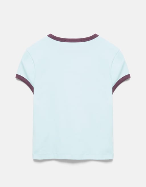 Pull&Bear Stwd Grafik-T-Shirt in Hellblau, 7 von 7