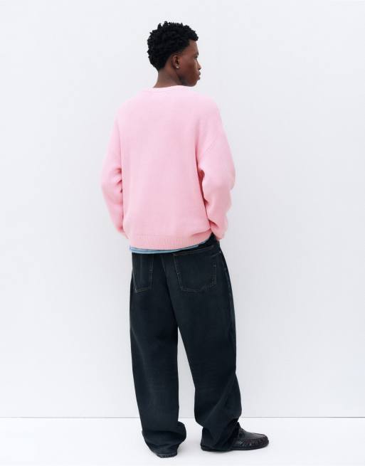 Pull&Bear Stwd grafisk tröja i rosapink, 2 av 5