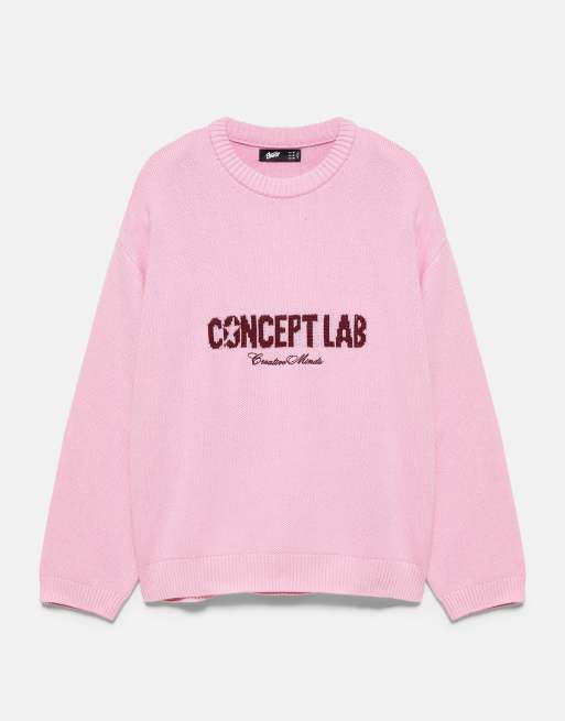 Pull&Bear Stwd grafisk tröja i rosapink, 3 av 5