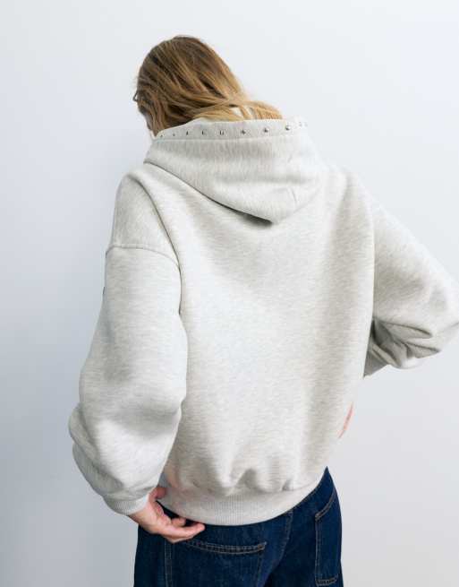Pull&Bear – STWD – Gråmelerad huvtröja, 2 av 7