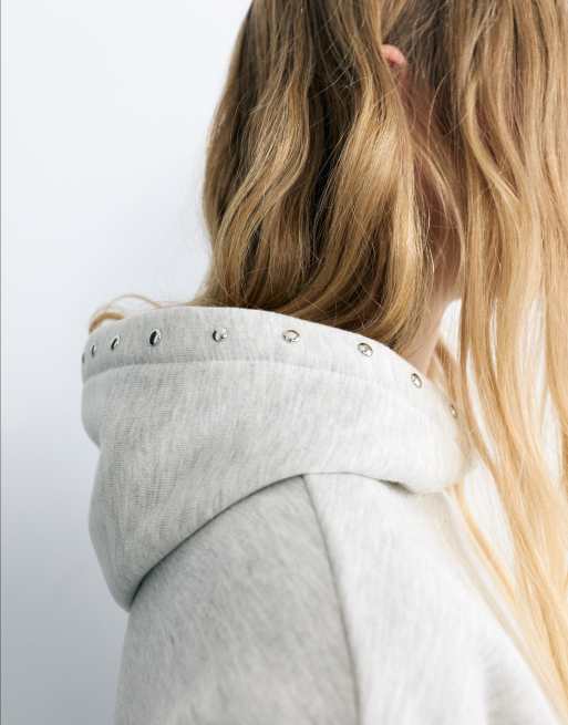 Pull&Bear – STWD – Gråmelerad huvtröja, 3 av 7