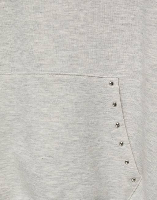 Pull&Bear – STWD – Gråmelerad huvtröja, 6 av 7