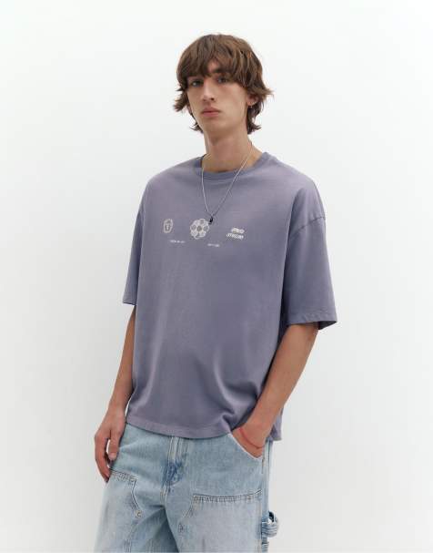 Pull&Bear Stwd graphic t-shirt in grey - view 1