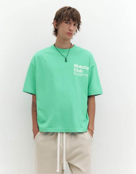 Pull&Bear Stwd graphic T-shirt in groen - view 1