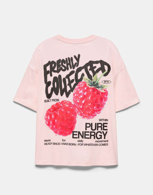 Pull&Bear Stwd graphic T-shirt in roze, 7 van 7