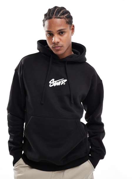Pull&Bear STWD hoodie in black - view 1