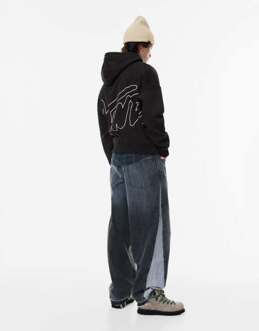 Pull&Bear Stwd hoodie in black, 2 of 4