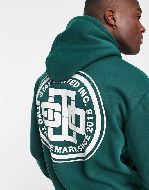 Pull&Bear STWD hoodie in green | ASOS