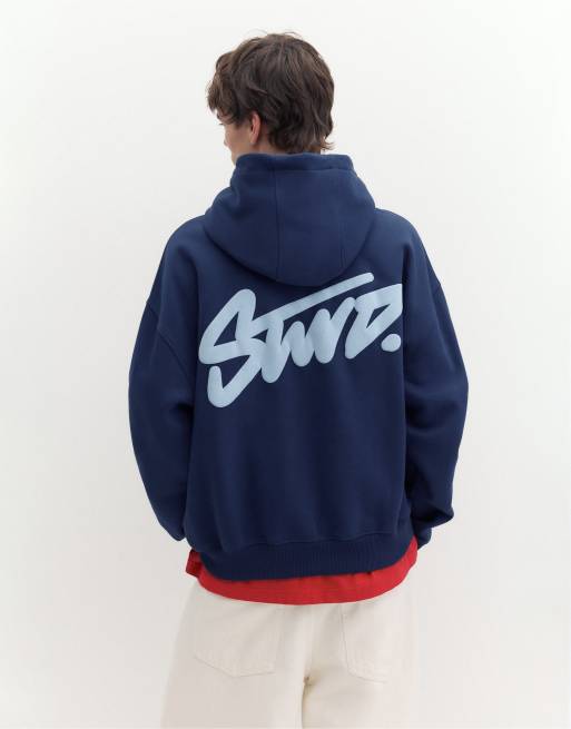 Pull&Bear Stwd Hoodie in Marineblau im Boxy Fit, 2 von 7