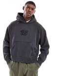 [Pull & Bear] Pull & Bear STWD hoodie in washed charcoal grey M GREY