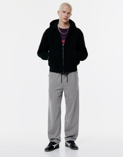 Pull&Bear Stwd interlock tracksuit joggers in grey - view 1