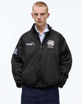 STWD - Jacke in Schwarz mit Kontrastnaht Schwarz 2XL