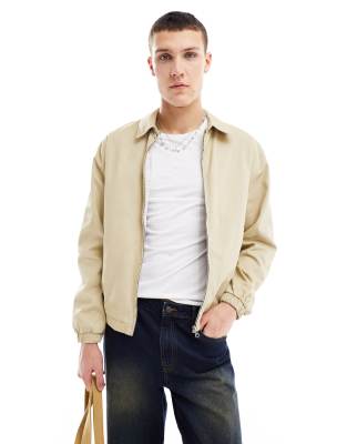 Pull&Bear STWD coach jacket in stone