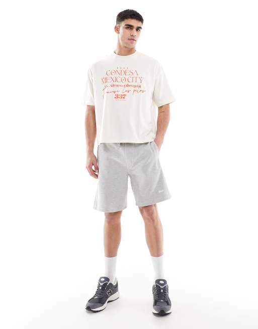 Pull&Bear - STWD - Jersey short in lichtgrijs