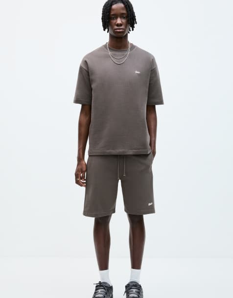 Pull&Bear STWD jogger bermuda shorts in anthracite grey - view 1