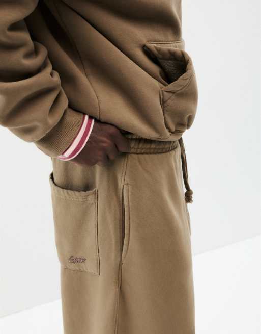 Pull&Bear Stwd jogger trousers in brown, 3 of 6
