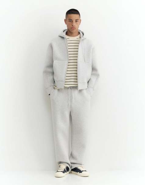 Pull&Bear - Stwd - Joggers ampi grigio mélange - view 1