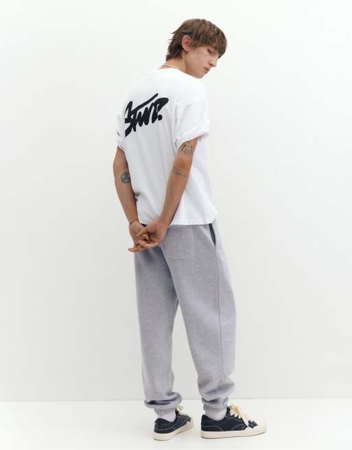 Pull&Bear Stwd joggers in grey marl, 2 of 7