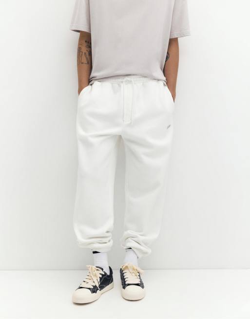 Pull&Bear Stwd joggingbroek in gebroken wit, 4 van 7