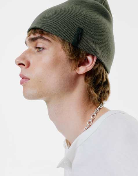 Pull&Bear - STWD - Kakigrøn hue med mærke - view 1