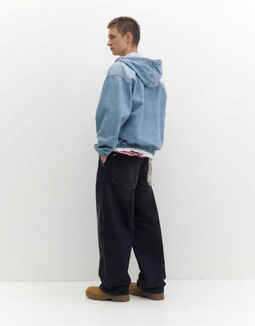 Pull&Bear Stwd Kapuzenjacke mit Reißverschluss in Mittelblau, 2 von 7